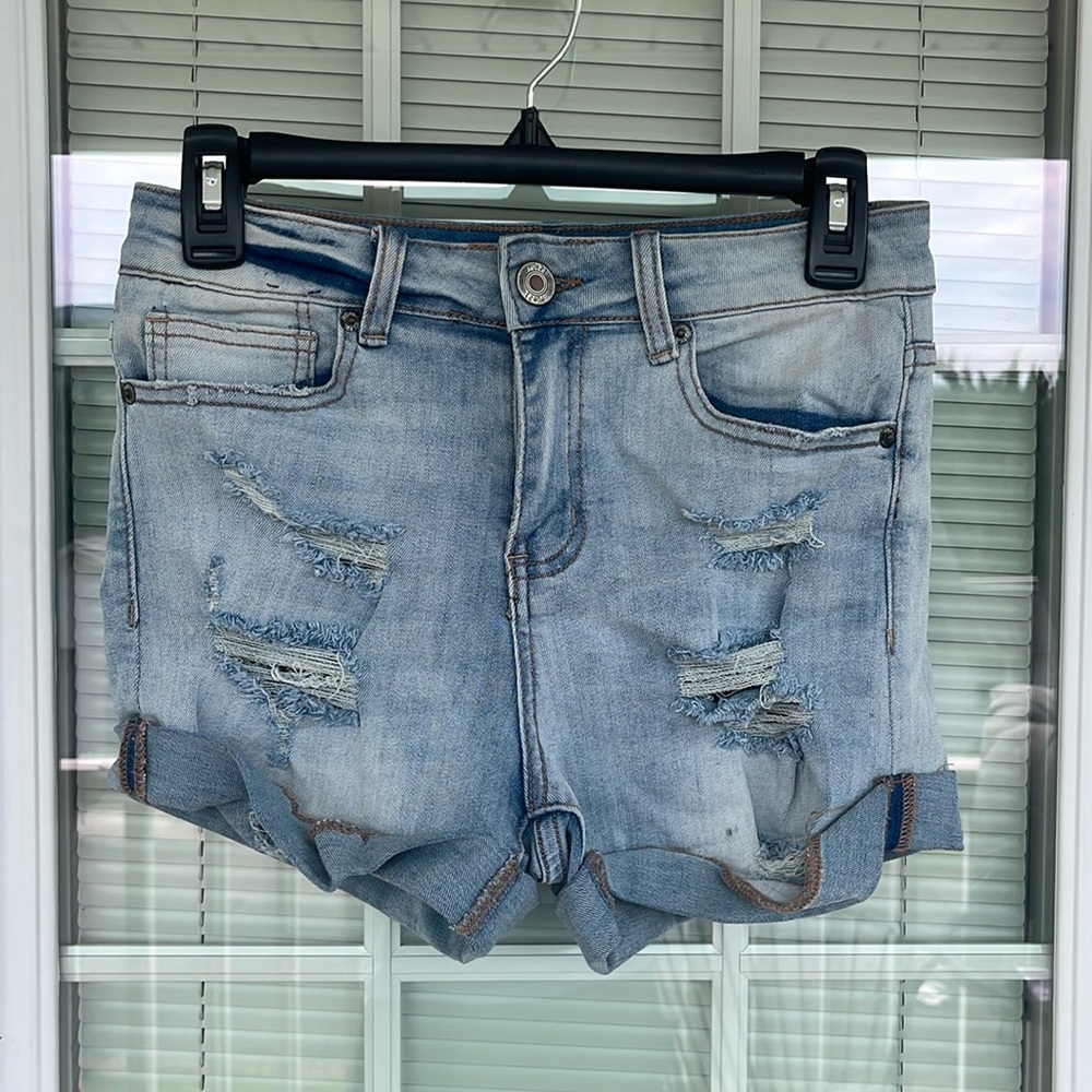 Rue21 Blue Ripped Jean Shorts Size 6